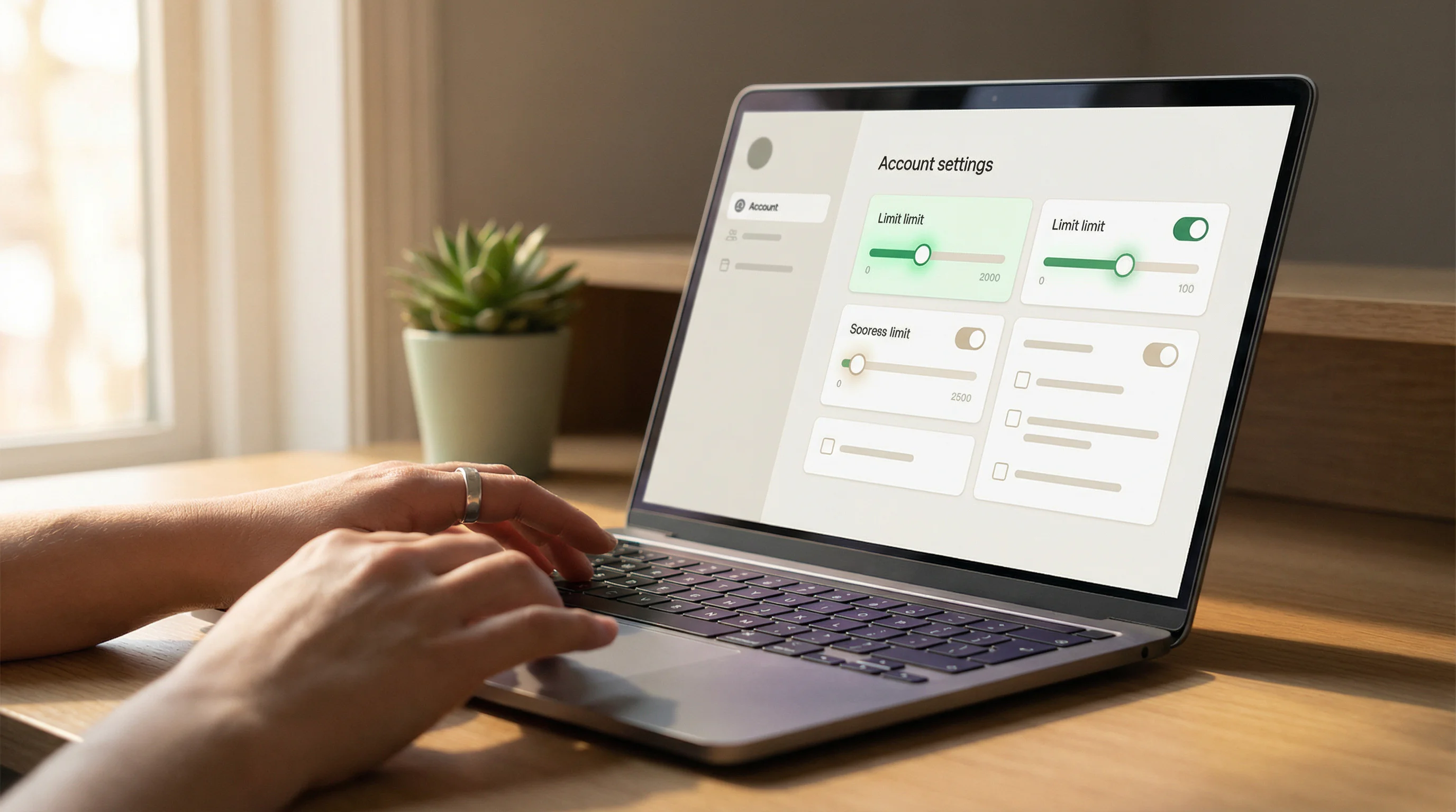 Person setting deposit limits on casino account settings page